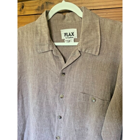 FLAX Vintage Jeanne Engelhart Sz M Heavy Linen Blouse Shirt Jacket Top - Picture 2 of 4